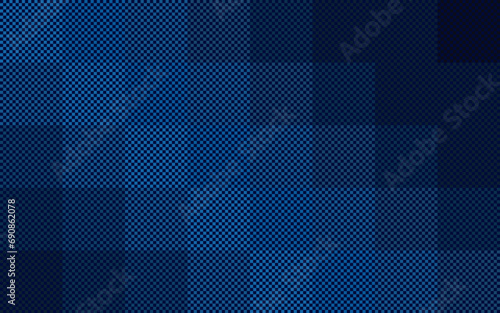 Abstract Vector checkered plaid textured background, blue monochrome color. For template business wallpaper banner card