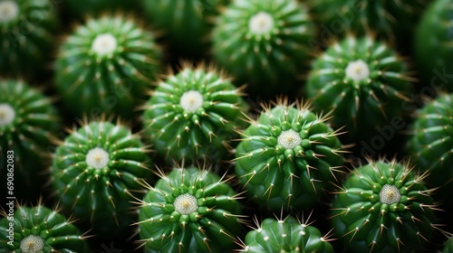 A vibrant collection of cactus plants  with their fierce spines and thorns  nestled together in the caryophyllales family  creating a mesmerizing green display in the great outdoors
