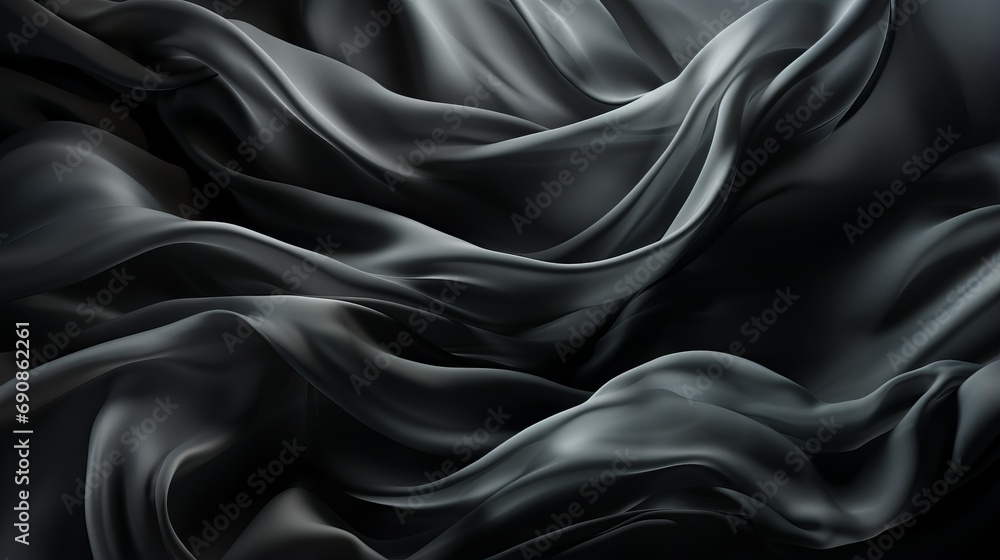 The fluid folds of a mysterious black fabric create an abstract masterpiece, inviting the viewer to get lost in its wild and emotional world of art The fluid folds of a mysterious black fabric create an abstract masterpiece, inviting the viewer to get lost in its wild and emotional world of art