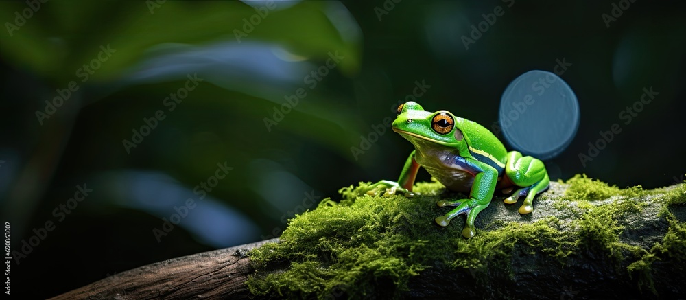 Naklejka premium Costa Rican frog in Corcovado rainforest on Osa Peninsula