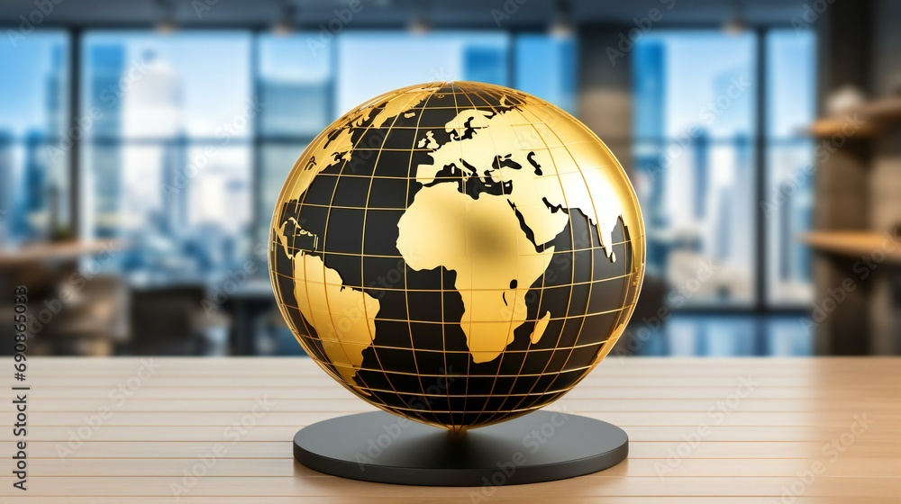 Globe and world map concept with a blue background, symbolizing global technology and connectivity Globe and world map concept with a blue background, symbolizing global technology and connectivity