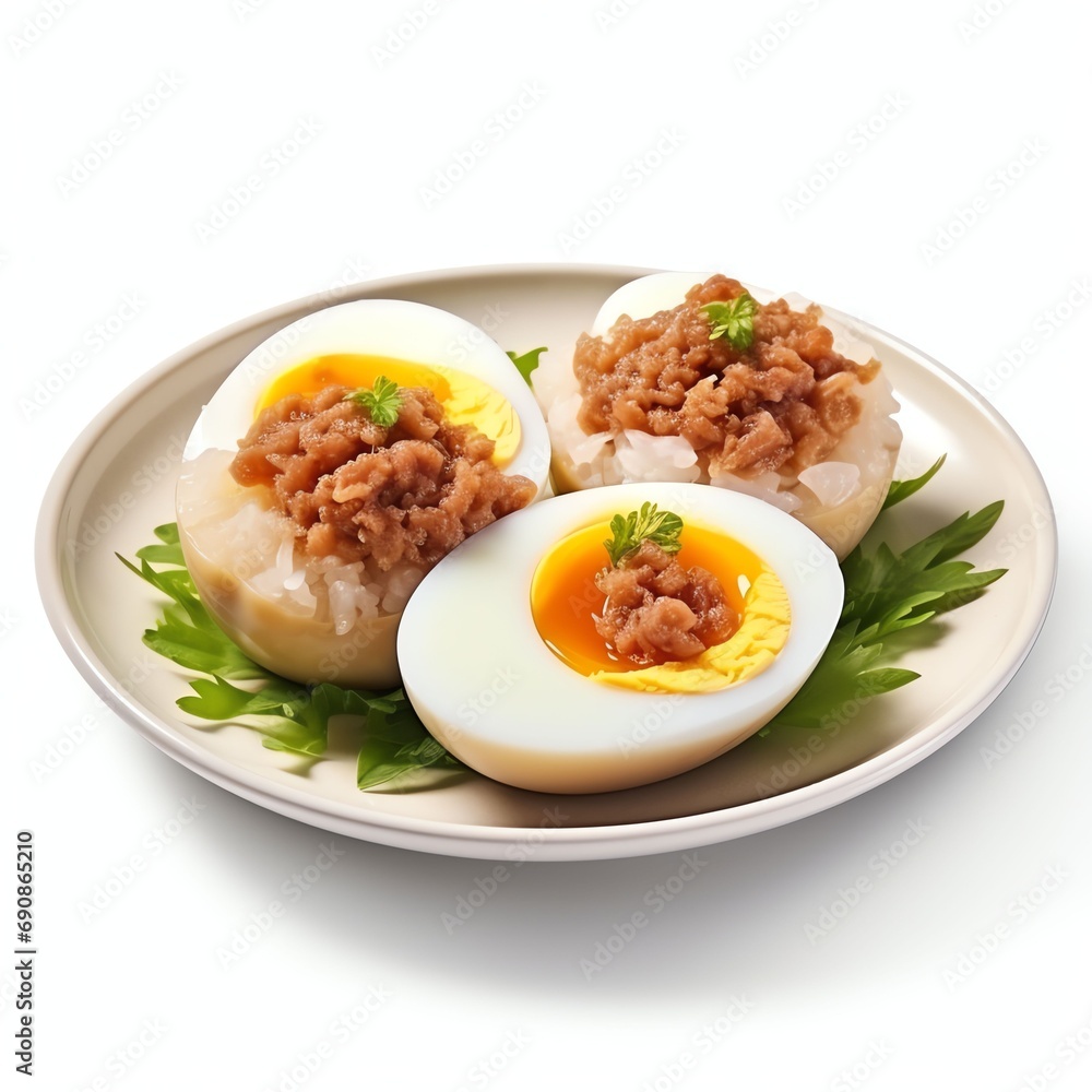 boiled egg minced pork real photo photorealistic boiled egg minced pork real photo photorealistic