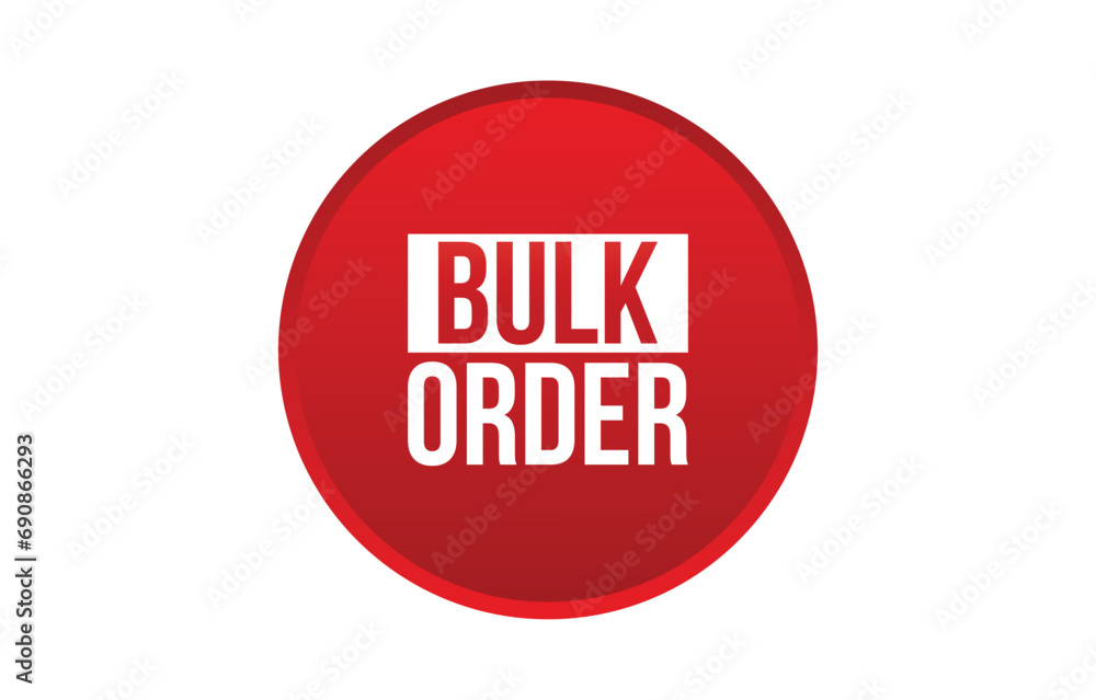 Bulk Order red vector banner illustration isolated on white background Bulk Order red vector banner illustration isolated on white background