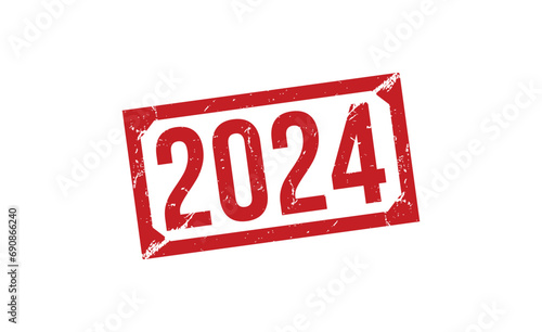 2024 Red Rubber Stamp vector design.