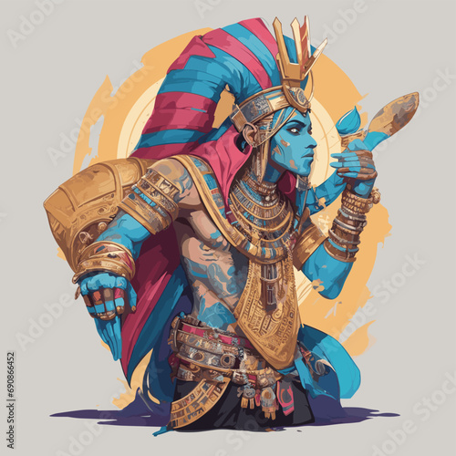 2d vector illustration t shirt design woman animal craw  deer face mask print with element carnival