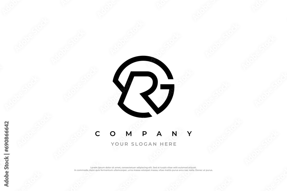Minimal Letter RG Logo or GR Monogram Logo Design Minimal Letter RG Logo or GR Monogram Logo Design