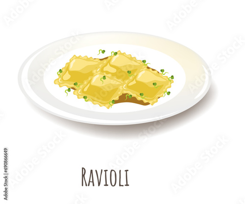 Ravioli seasoned with sprouted grains, dumpling