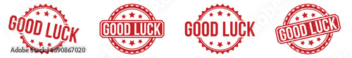 Good luck stamp red rubber stamp on white background. Good luck stamp sign. Good luck stamp.
