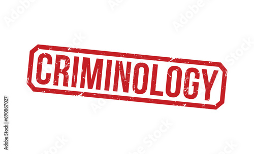Criminology Red Rubber Stamp vector design.