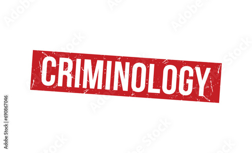 Criminology Red Rubber Stamp vector design.
