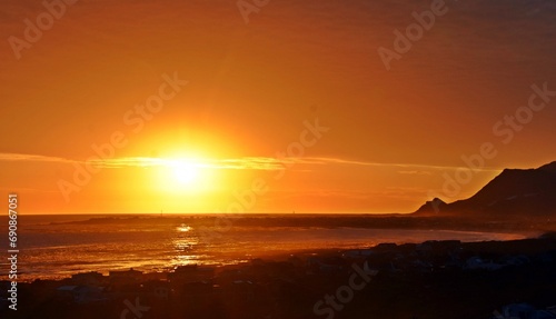 Landscape with a beautiful sunset over Betty's Bay and the False Bay © lehmannw