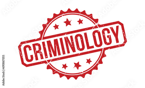 Criminology Red Rubber Stamp vector design.