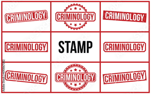 Criminology stamp red rubber stamp on white background. Criminology stamp sign. Criminology stamp.