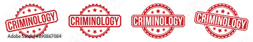 Criminology stamp red rubber stamp on white background. Criminology stamp sign. Criminology stamp.