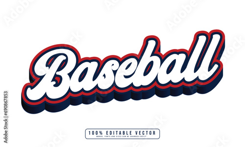 Baseball editable text effect graphic style 