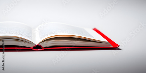 Red Covered Opened Book Mockup With White Background, Blank Red Book with White Background