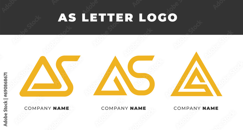 Set of Letter AS, SA, A and S Logo Design Collection, Initial Monogram Logo, Modern Alphabet Letter AS, SA, A and S Unique Logo Vector Template Illustration for Business Branding. Set of Letter AS, SA, A and S Logo Design Collection, Initial Monogram Logo, Modern Alphabet Letter AS, SA, A and S Unique Logo Vector Template Illustration for Business Branding.