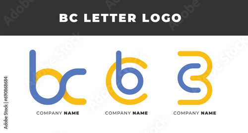 Set of Letter BC, CB, C, and B Logo Design Collection, Initial Monogram Logo, Modern Alphabet Letter BC, CB, C, and B Unique Logo Vector Template Illustration for Business Branding.