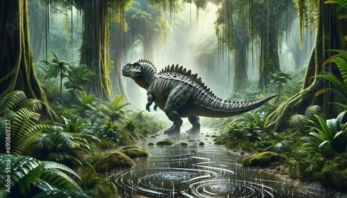 A dinosaur in a rainforest © Nicko