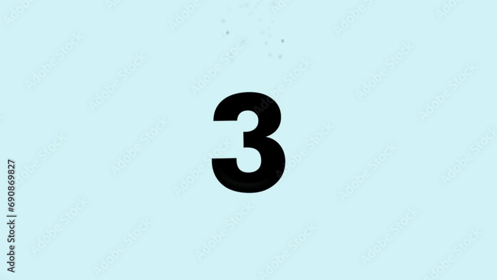 Number 3 Dropped into Water. Number Falling into Water Number 3 Dropped into Water. Number Falling into Water