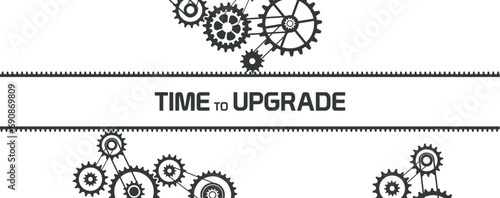 time to upgrade sign on white ackground	