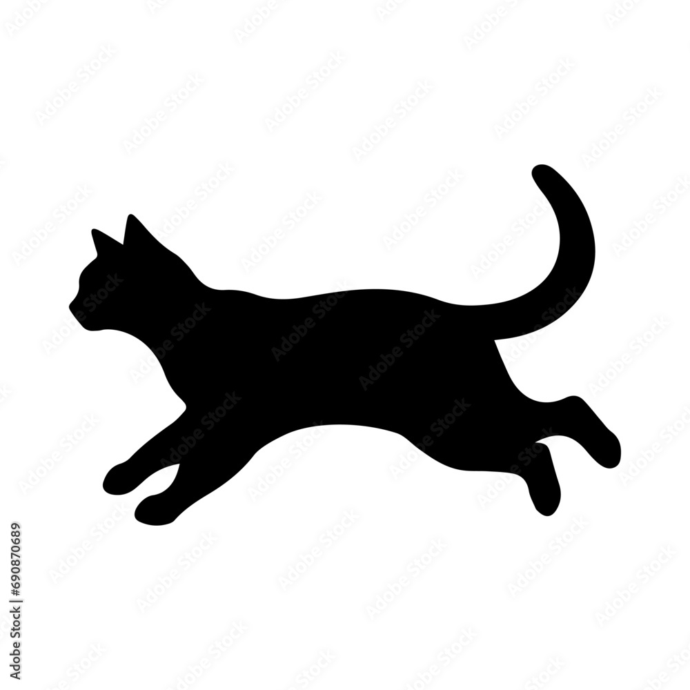 A cat running vector silhouette A cat running vector silhouette