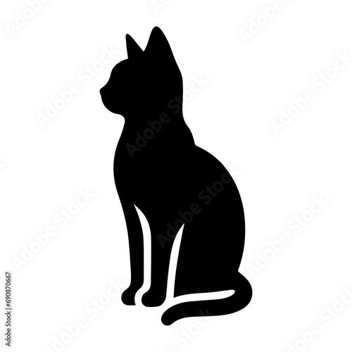 A cat sitting vector silhouette