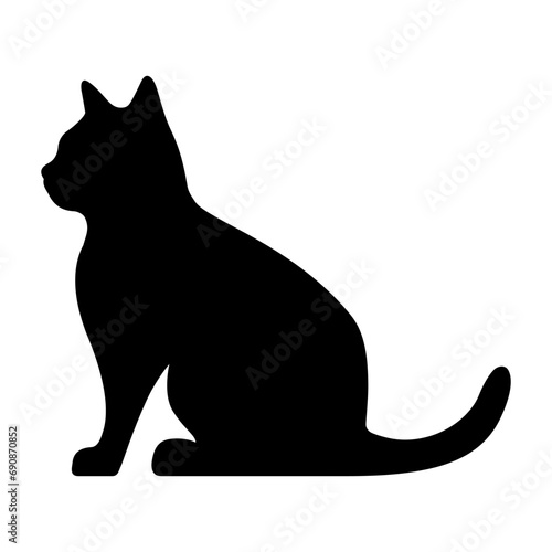 A cat sitting vector silhouette