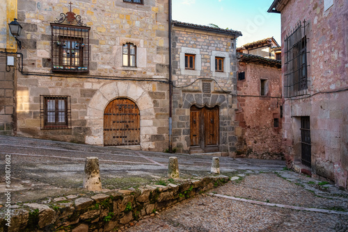 Palaces and old houses in the historic center of the medieval city of Siguenza, Guadalajara. photo