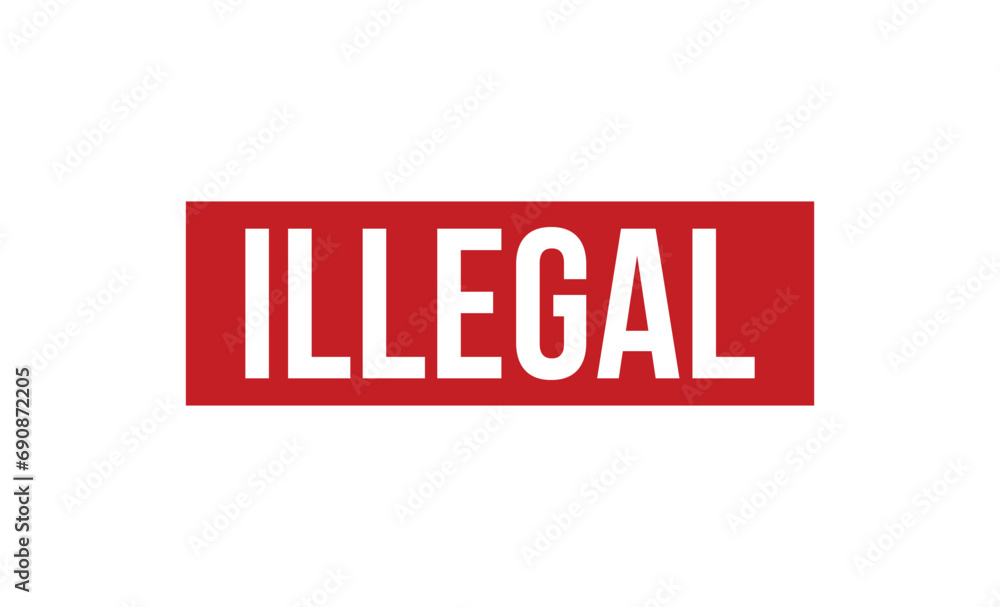 Illegal stamp red rubber stamp on white background. Illegal stamp sign. Illegal stamp. Illegal stamp red rubber stamp on white background. Illegal stamp sign. Illegal stamp.