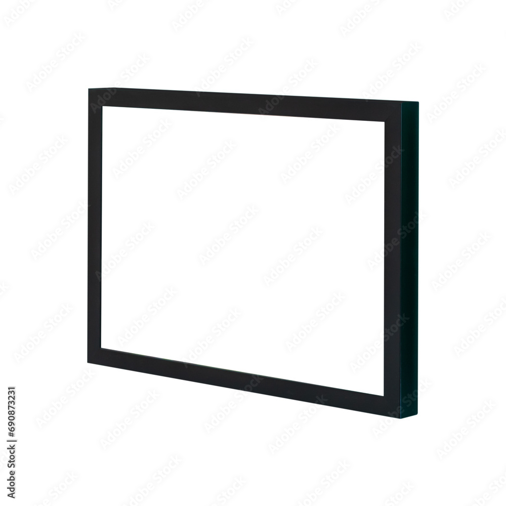 Wooden picture frame, Black picture frame isolated transparency background, Photo frames mockup Wooden picture frame, Black picture frame isolated transparency background, Photo frames mockup