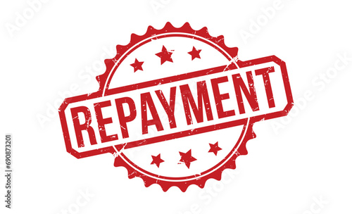 Repayment stamp red rubber stamp on white background. Repayment stamp sign. Repayment stamp.