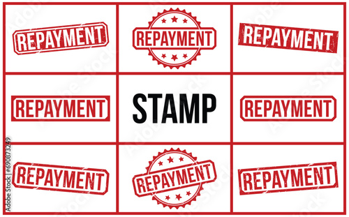 Repayment stamp red rubber stamp on white background. Repayment stamp sign. Repayment stamp.