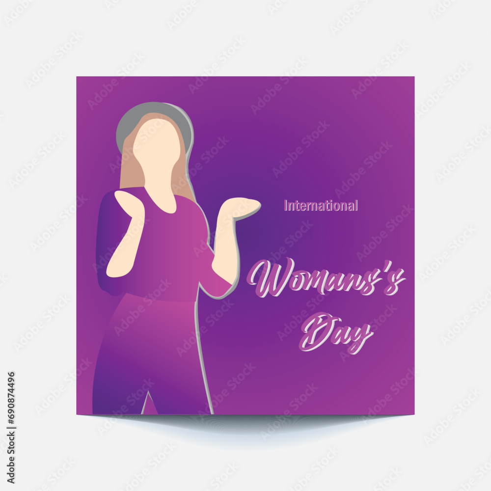 International Women's Day 8 march with frame of flower and Paper art style. International Women's Day 8 march with frame of flower and Paper art style.