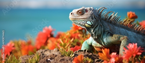A Galapagos iguana on Floreana Island. photo