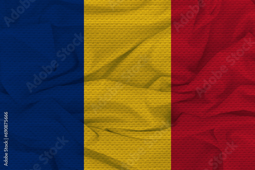 Flag Of Romania  Romania flag vector  illustration  National flag of Romania  Romania flag. fabric flag of Romania.