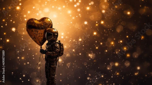 Astronaut with Love Shaped Balloon