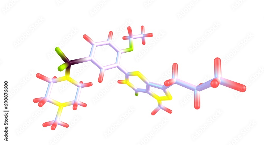Sildenafil molecular structure isolated on white Sildenafil molecular structure isolated on white