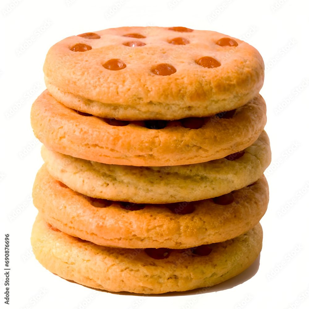 stack of cookies isolated