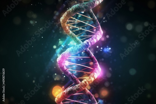 DNA gene helix spiral molecule structure. Generative AI