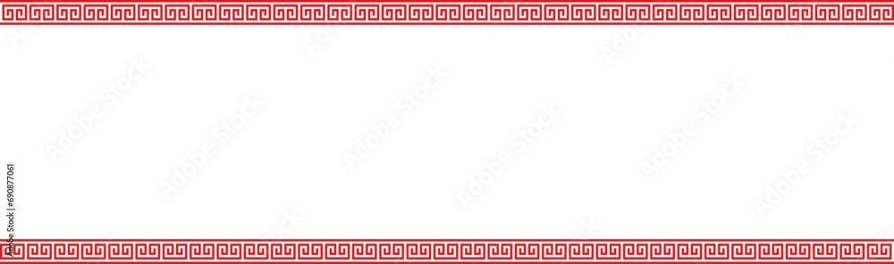 Obraz premium Chinese decoration red frame and border. Traditional oriental frame and borders decoration. 