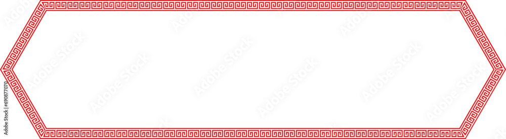 Chinese decoration red frame and border. Traditional oriental frame and borders decoration. Chinese decoration red frame and border. Traditional oriental frame and borders decoration.