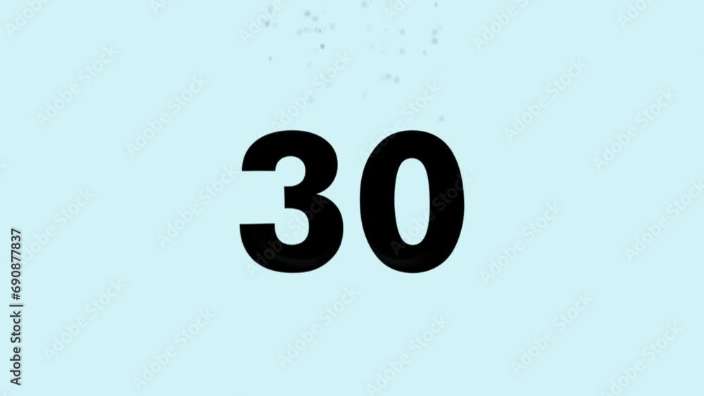 Number 30 Dropped into Water. Number Falling into Water Number 30 Dropped into Water. Number Falling into Water