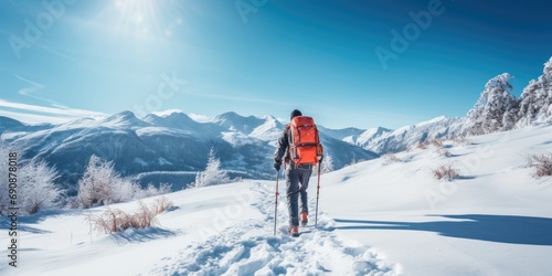 Ski touring in alpine landscape © kardaska