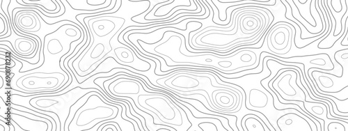 Topographic map background geographic line map with elevation assignments. Modern design with White background with topographic wavy pattern design.paper texture Imitation of a geographical map shades
