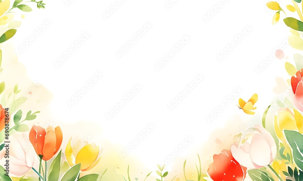 spring background with tulips, Generative AI spring background with tulips, Generative AI