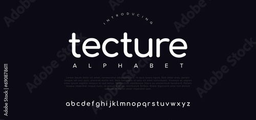 Abstract elegant font alphabet. Minimal modern urban fonts for logo, brand etc. Typography typeface uppercase lowercase and number. vector 