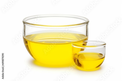 Sunflower oil in glass isolated on white or white background, Generative AI