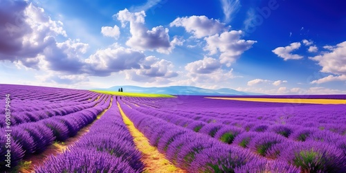Wonderful scenery amazing summer landscape of blooming lavender flowers