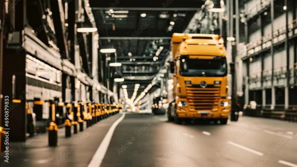 big yellow truck in the factory big yellow truck in the factory